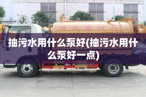 抽污水用什么泵好(抽污水用什么泵好一点)