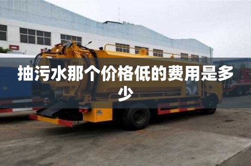 抽污水那个价格低的费用是多少