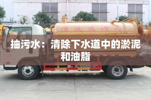 抽污水：清除下水道中的淤泥和油脂