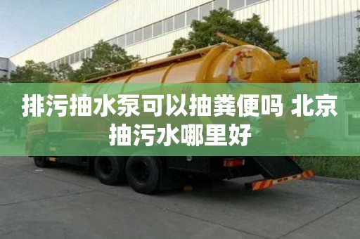 排污抽水泵可以抽粪便吗 北京抽污水哪里好