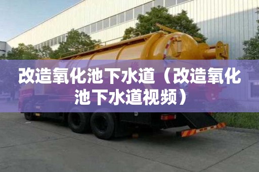 改造氧化池下水道（改造氧化池下水道视频）