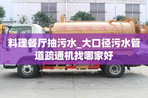 料理餐厅抽污水_大口径污水管道疏通机找哪家好