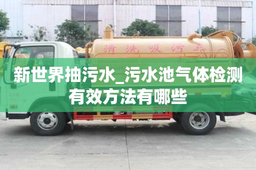 新世界抽污水_污水池气体检测有效方法有哪些