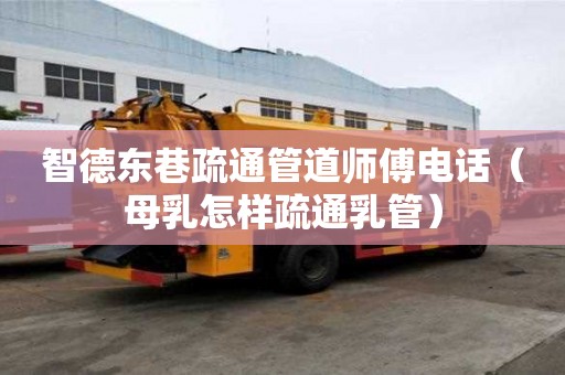 智德东巷疏通管道师傅电话（母乳怎样疏通乳管）