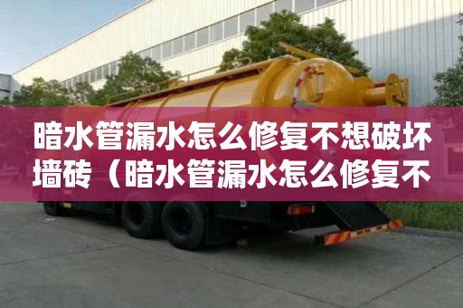 暗水管漏水怎么修复不想破坏墙砖（暗水管漏水怎么修复不想破坏墙砖）