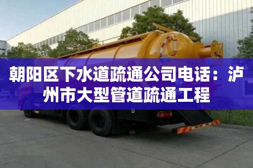 朝阳区下水道疏通公司电话：泸州市大型管道疏通工程