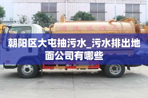 朝阳区大屯抽污水_污水排出地面公司有哪些