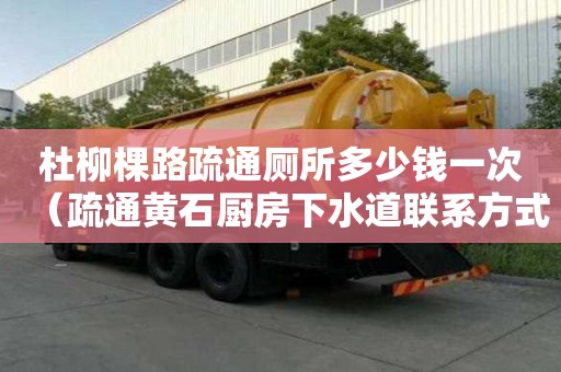 杜柳棵路疏通厕所多少钱一次（疏通黄石厨房下水道联系方式）
