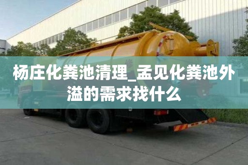 杨庄化粪池清理_孟见化粪池外溢的需求找什么