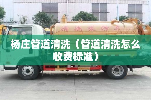 杨庄管道清洗（管道清洗怎么收费标准）