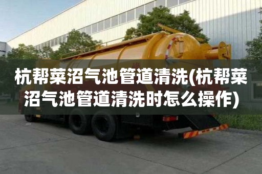 杭帮菜沼气池管道清洗(杭帮菜沼气池管道清洗时怎么操作)