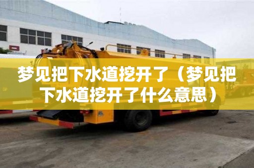 梦见把下水道挖开了（梦见把下水道挖开了什么意思）