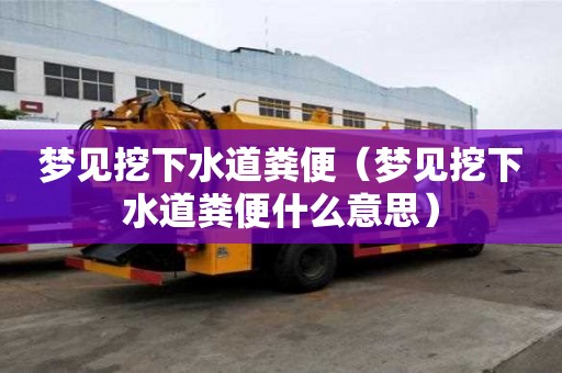 梦见挖下水道粪便（梦见挖下水道粪便什么意思）