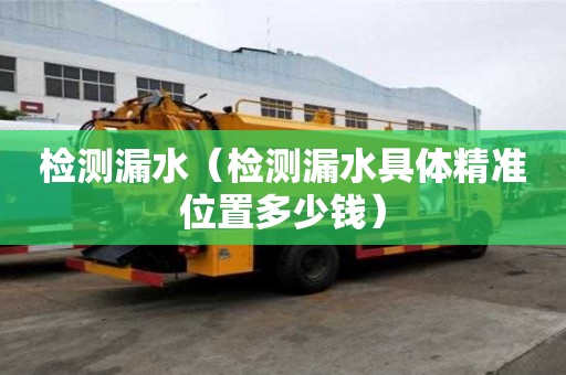 检测漏水（检测漏水具体精准位置多少钱）