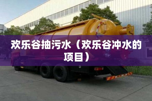 欢乐谷抽污水（欢乐谷冲水的项目）
