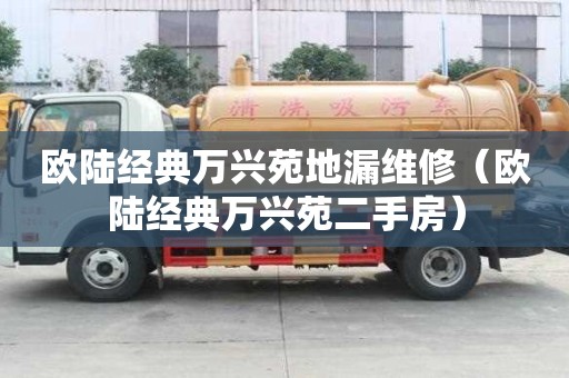 欧陆经典万兴苑地漏维修（欧陆经典万兴苑二手房）