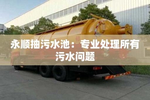 永顺抽污水池：专业处理所有污水问题