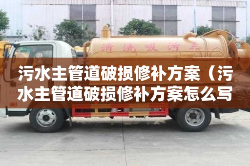 污水主管道破损修补方案（污水主管道破损修补方案怎么写）