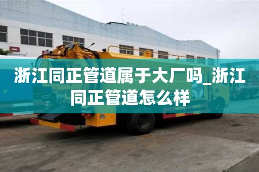 浙江同正管道属于大厂吗_浙江同正管道怎么样