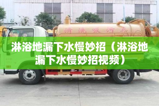 淋浴地漏下水慢妙招（淋浴地漏下水慢妙招视频）