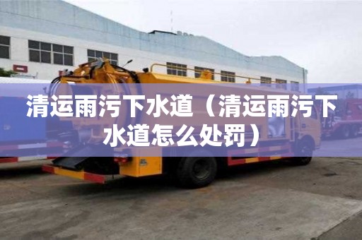 清运雨污下水道（清运雨污下水道怎么处罚）