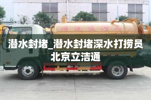 潜水封堵_潜水封堵深水打捞员北京立洁通