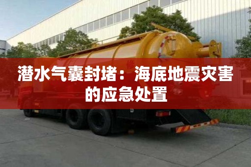 潜水气囊封堵：海底地震灾害的应急处置