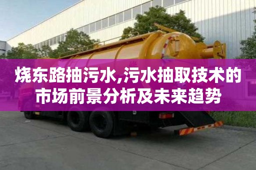 烧东路抽污水,污水抽取技术的市场前景分析及未来趋势