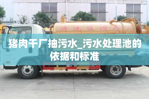 猪肉干厂抽污水_污水处理池的依据和标准