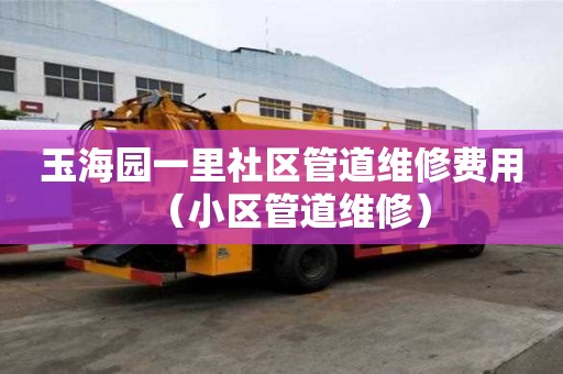 玉海园一里社区管道维修费用（小区管道维修）