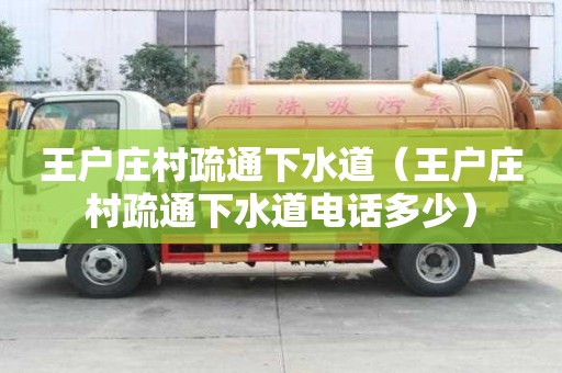 王户庄村疏通下水道（王户庄村疏通下水道电话多少）