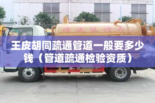 王皮胡同疏通管道一般要多少钱（管道疏通检验资质）