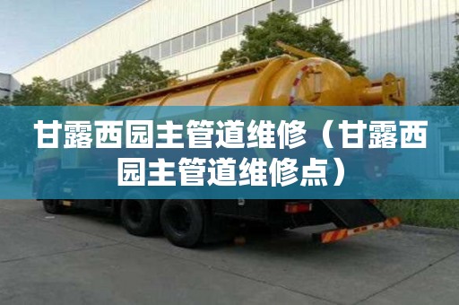 甘露西园主管道维修（甘露西园主管道维修点）