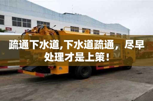 疏通下水道,下水道疏通，尽早处理才是上策！