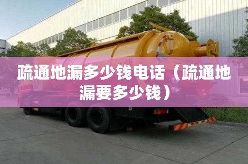 疏通地漏多少钱电话（疏通地漏要多少钱）