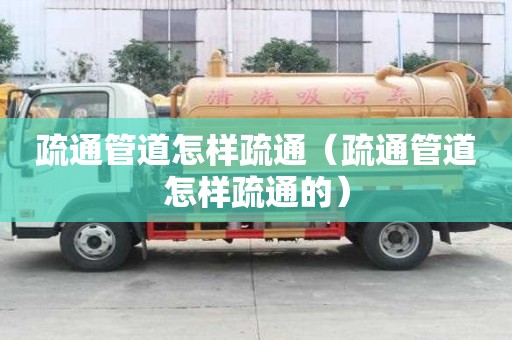 疏通管道怎样疏通（疏通管道怎样疏通的）