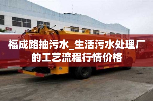 福成路抽污水_生活污水处理厂的工艺流程行情价格
