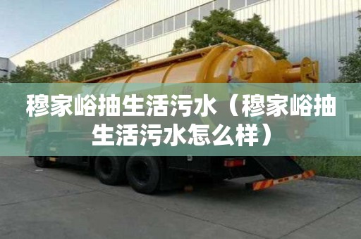 穆家峪抽生活污水（穆家峪抽生活污水怎么样）