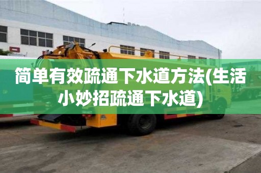 简单有效疏通下水道方法(生活小妙招疏通下水道)