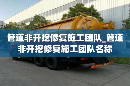 管道非开挖修复施工团队_管道非开挖修复施工团队名称
