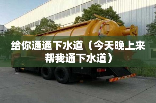 给你通通下水道（今天晚上来帮我通下水道）