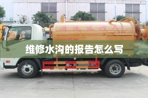 维修水沟的报告怎么写