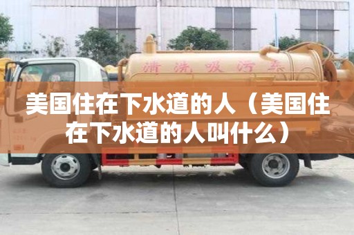 美国住在下水道的人（美国住在下水道的人叫什么）
