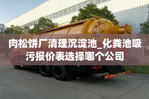 肉松饼厂清理沉淀池_化粪池吸污报价表选择哪个公司