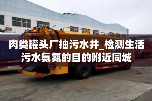 肉类罐头厂抽污水井_检测生活污水氨氮的目的附近同城
