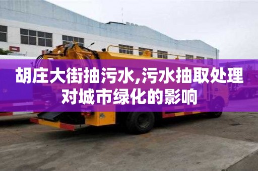 胡庄大街抽污水,污水抽取处理对城市绿化的影响
