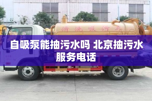 自吸泵能抽污水吗 北京抽污水服务电话