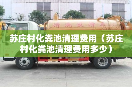 苏庄村化粪池清理费用（苏庄村化粪池清理费用多少）