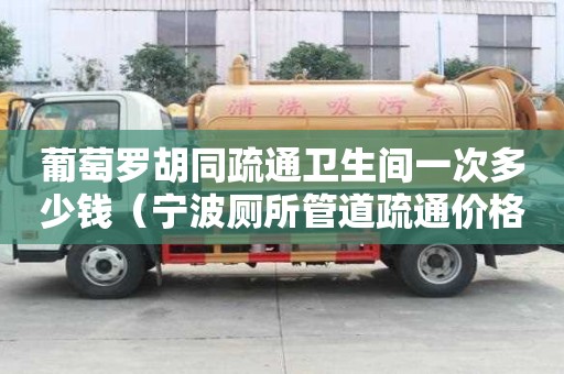 葡萄罗胡同疏通卫生间一次多少钱（宁波厕所管道疏通价格是多少）