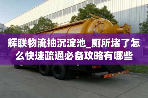 辉联物流抽沉淀池_厕所堵了怎么快速疏通必备攻略有哪些